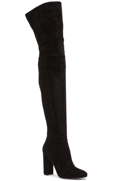 Shop Gianvito Rossi Over The Knee Suede Boots In Black In Black Suede