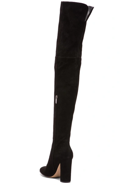 Shop Gianvito Rossi Over The Knee Suede Boots In Black In Black Suede