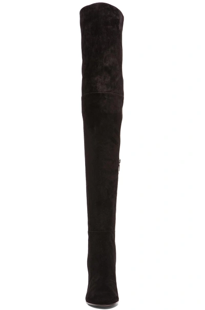 Shop Gianvito Rossi Over The Knee Suede Boots In Black In Black Suede