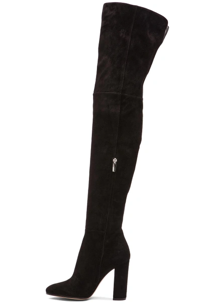 Shop Gianvito Rossi Over The Knee Suede Boots In Black In Black Suede