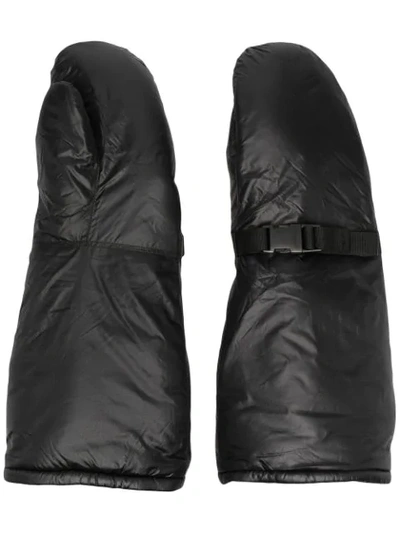 Shop Takahiromiyashita The Soloist Buckled Mitten Gloves In Black