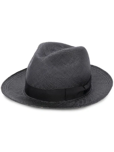 Shop Yohji Yamamoto Woven Bow Detail Hat In Black