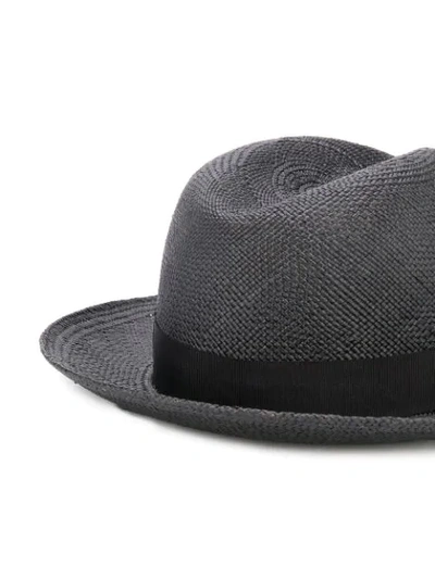 Shop Yohji Yamamoto Woven Bow Detail Hat In Black