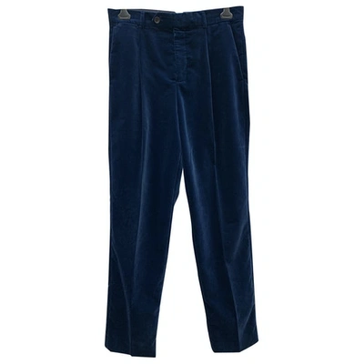 Louis Vuitton Vintage cotton velvet trousers Blue ref.962299 - Joli Closet
