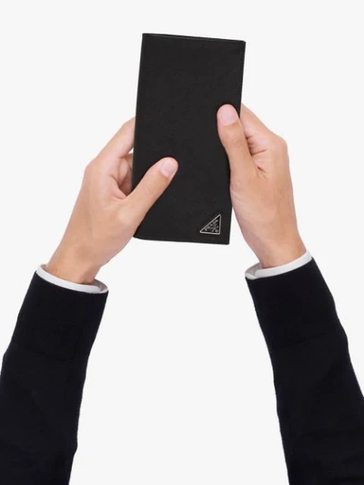 Shop Prada Logo Plaque Document Holder In Black