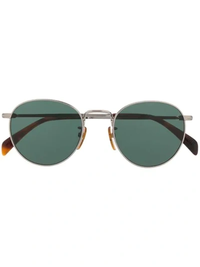 Shop David Beckham Eyewear Db 1005 Round Frame Sunglasses In Silver