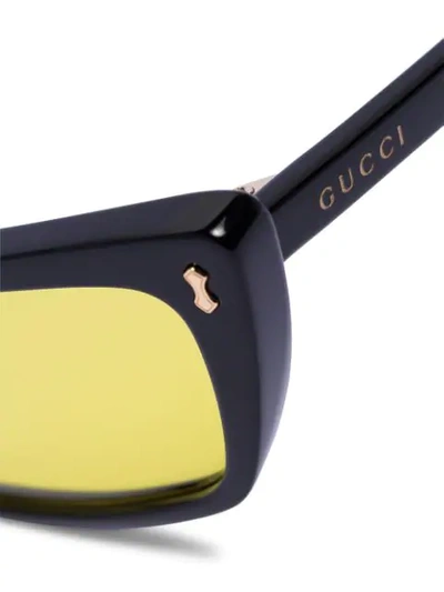 Shop Gucci Cats Runway Sunglasses In Black