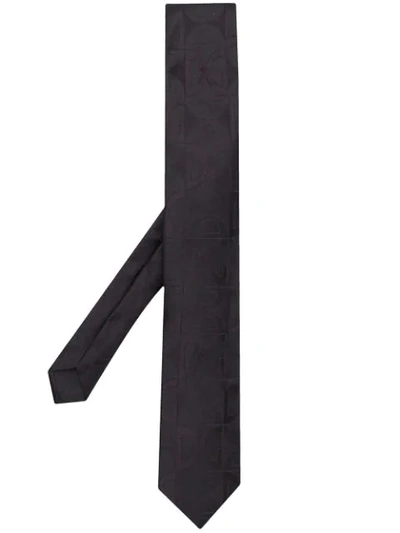Shop Dolce & Gabbana Dg Logo Silk Tie In Black