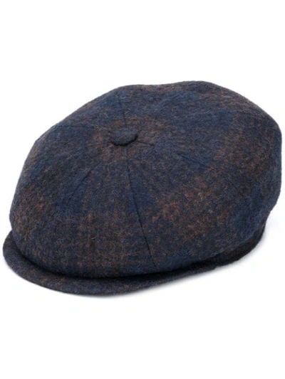 Shop Brunello Cucinelli Tartan-pattern Paperboy Hat In Blue