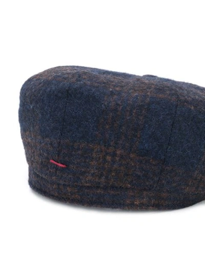 Shop Brunello Cucinelli Tartan-pattern Paperboy Hat In Blue