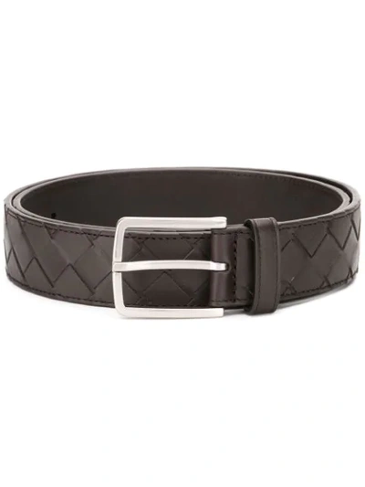 Shop Bottega Veneta Intrecciato Belt In Brown