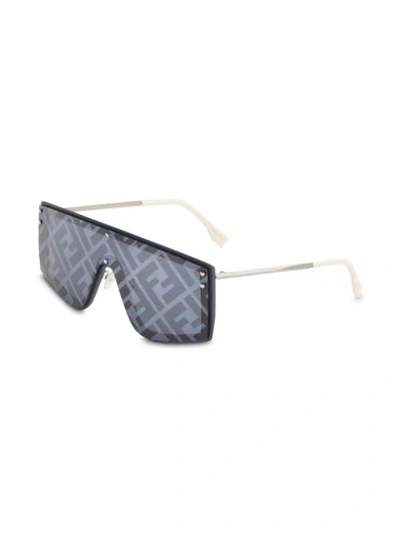 Shop Fendi Fabulous Shield Frame Sunglasses In Blue