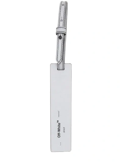 Shop Off-white Logo Luggage Tag In Silver