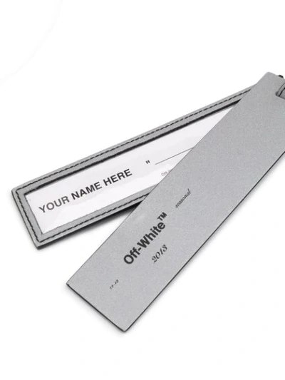 Shop Off-white Logo Luggage Tag In Silver