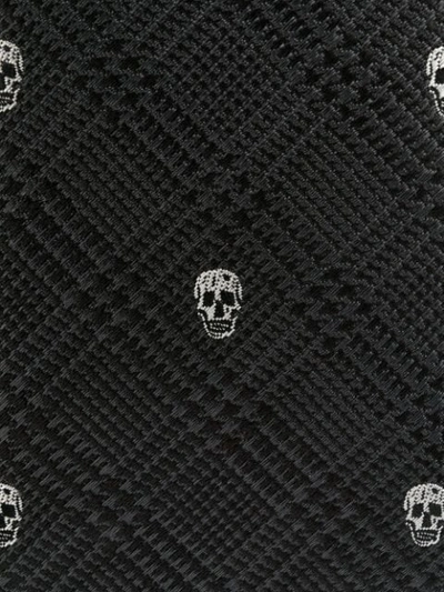 Shop Alexander Mcqueen Skull-detail Check-pattern Tie In Anthracite