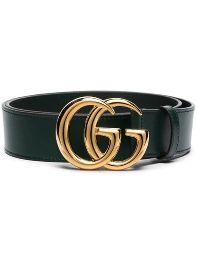 Shop Gucci Gg Logo Belt In Green