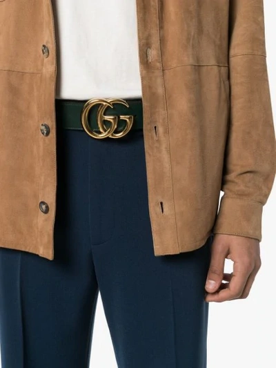 GREEN GG LOGO LEATHER BELT