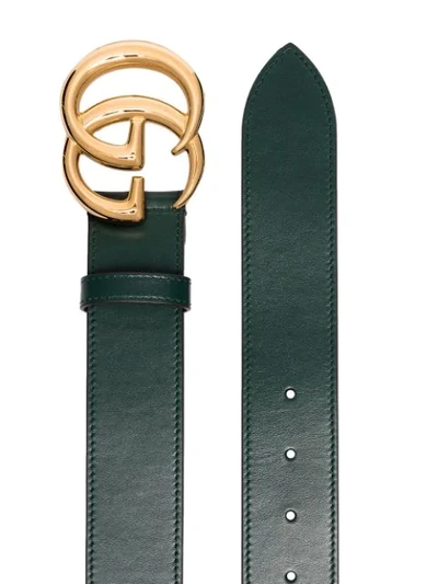Shop Gucci Gg Logo Belt In Green