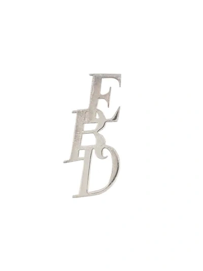 Shop Enfants Riches Deprimes Faded Letter-shape Brooch In Silver