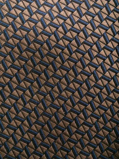 Shop Hugo Boss Geometric Jacquard Silk Tie In Brown
