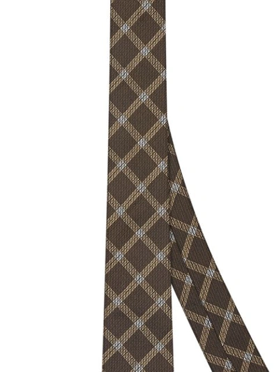 Shop Fendi Ff-logo Checked Tie In Brown