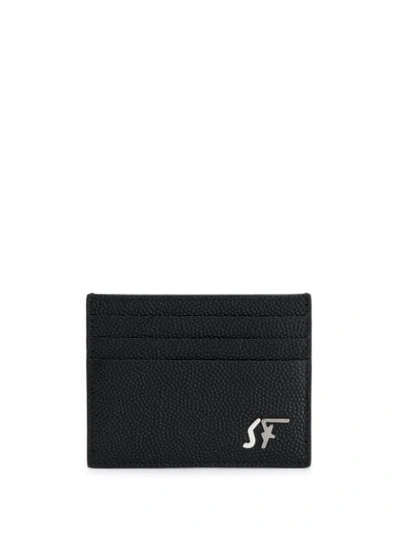 Shop Ferragamo Logo Plaque Cardholder In Black