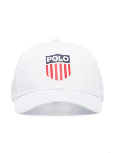 Shop Polo Ralph Lauren Usa Logo Cap In White