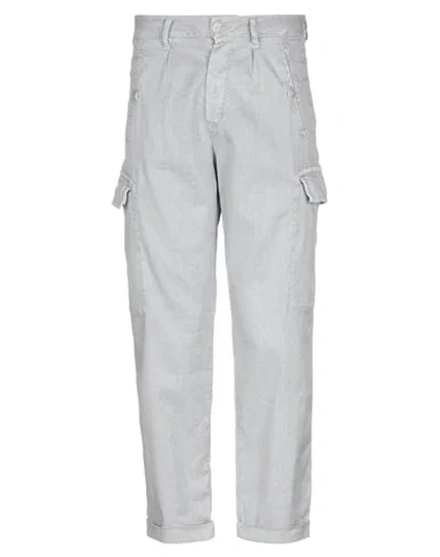 Shop Blauer Man Pants Light Grey Size 28 Linen, Cotton, Elastane