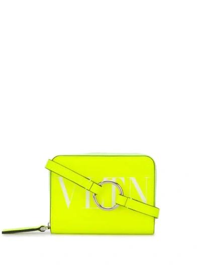 Shop Valentino Vltn Neck Strap Wallet In Yellow