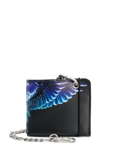 Shop Marcelo Burlon County Of Milan Wings-print Chain Wallet In Black