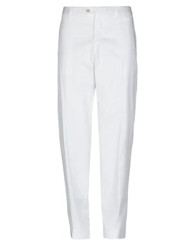 Shop Fedeli Man Pants White Size 44 Cotton, Elastane