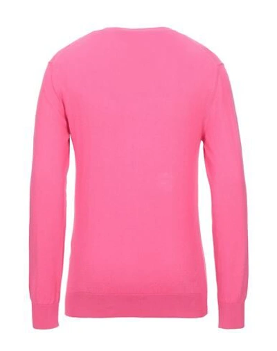 Shop Obvious Basic Man Sweater Fuchsia Size S Cotton In Pink