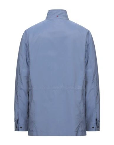 Shop Isaia Jackets In Slate Blue