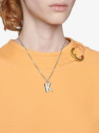 Shop Gucci Letter K Pendant Necklace In 0811 Undefined
