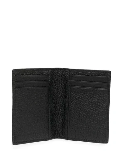 Shop Hugo Boss Pebble-texture Folding Cardholder In Black