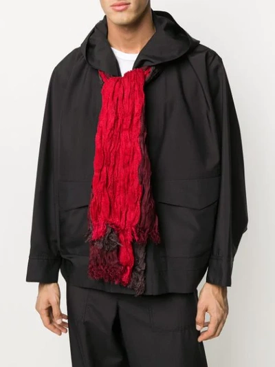 Shop Issey Miyake Crease Pleated Scarf In Red