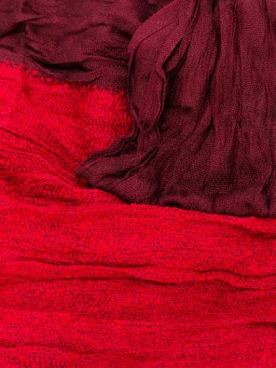 Shop Issey Miyake Crease Pleated Scarf In Red