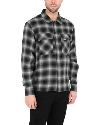 Shop Represent Flannel Shirt Man Shirt Steel Grey Size S Viscose, Wool