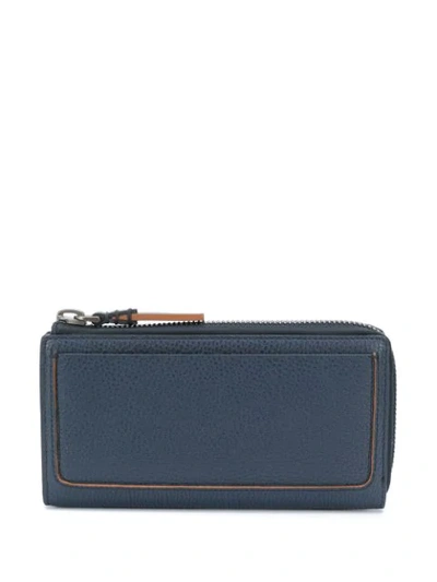Shop Ermenegildo Zegna Zipped Leather Wallet In Blue