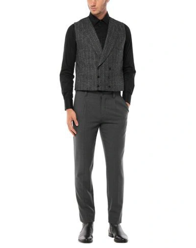 Shop Dolce & Gabbana Man Tailored Vest Steel Grey Size 44 Alpaca Wool, Cotton, Polyamide