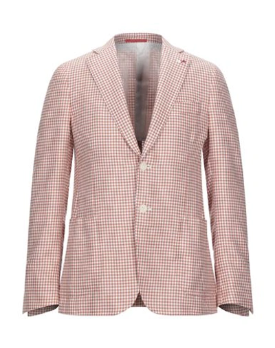 Shop Isaia Suit Jackets In Rust