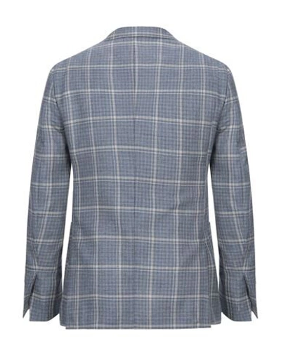 Shop Isaia Suit Jackets In Pastel Blue