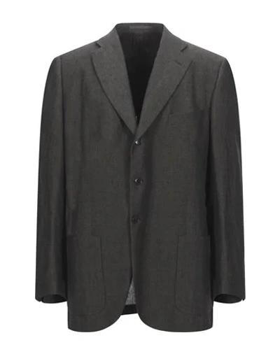 Shop Lubiam Suit Jackets In Lead