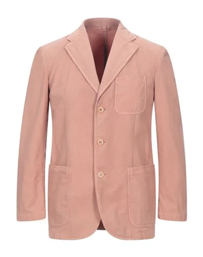 Shop Lubiam Man Blazer Pastel Pink Size 42 Cotton