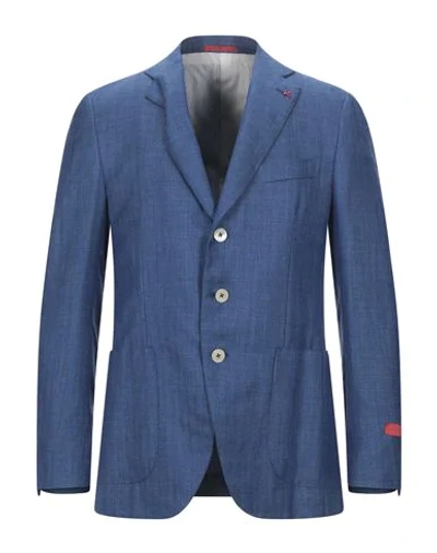 Shop Isaia Suit Jackets In Blue