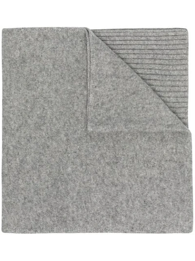 Shop Calvin Klein Jeans Est.1978 Logo-patch Knit Scarf In Grey