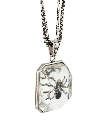 Shop Alexander Mcqueen Beetle Necklace In Silver