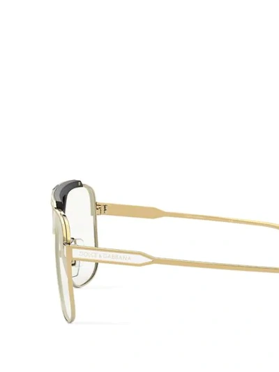 Shop Dolce & Gabbana Miami Square-frame Sunglasses In Gold
