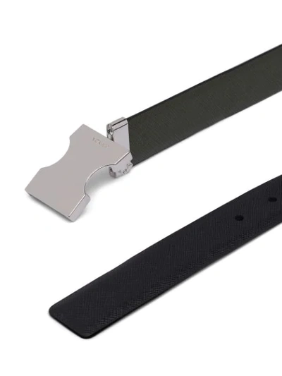Shop Prada Push Buckle Belt In Black