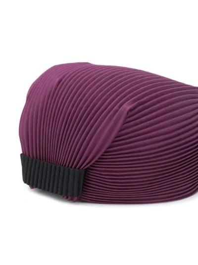 Shop Issey Miyake Pleated Cap In Purple